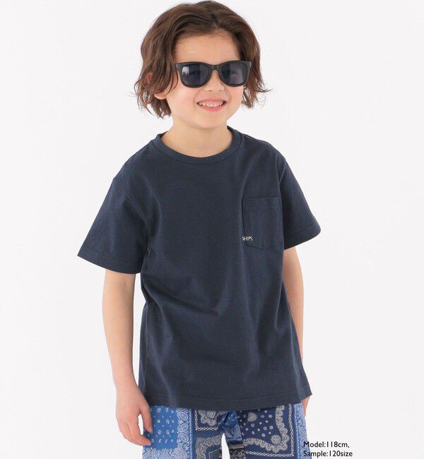 SHIPS KIDS「【累計販売数1万枚突破!!】【WEB限定】SHIPS KIDS:100～160cm /SHIPS マイクロロゴ Tシャツ」|Tシャツ・カットソー|
