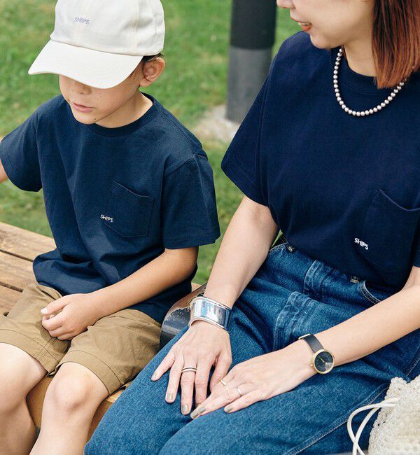 SHIPS KIDS「【累計販売数1万枚突破!!】【WEB限定】SHIPS KIDS:100～160cm /SHIPS マイクロロゴ Tシャツ」|Tシャツ・カットソー|