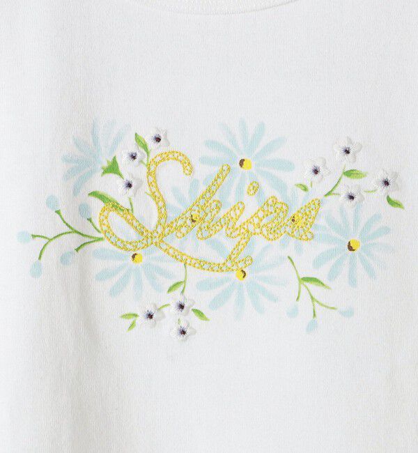 SHIPS KIDS「SHIPS KIDS:100～130cm / ガーリー エンブロイダリー ロゴ Tシャツ」|Tシャツ・カットソー|