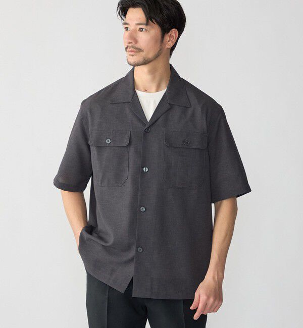 SHIPS「SHIPS:〈撥水/防しわ/洗濯機可能〉DOT AIR(R)ショートスリーブシャツ(セットアップ対応」|シャツ・ブラウス|