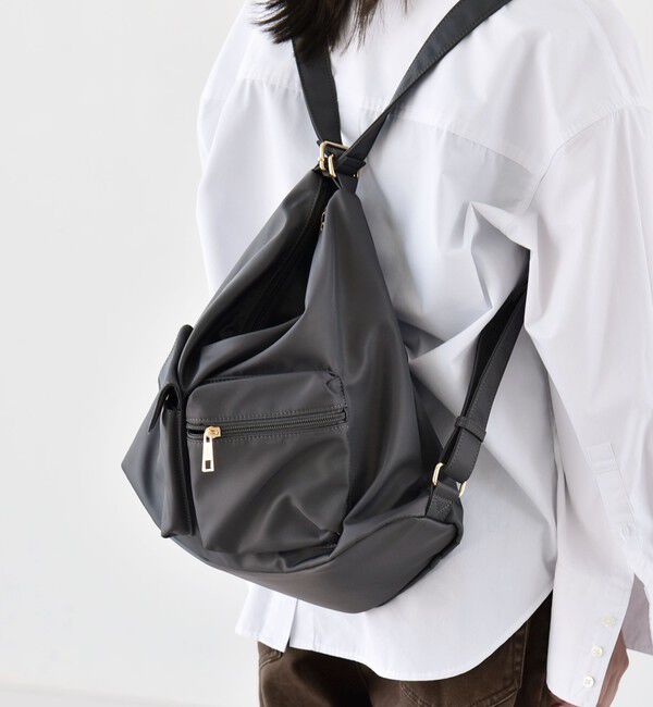 quaranciel「〈撥水加工〉3WAY ナイロン リュック / ショルダーバッグ（A4対応）」|ショルダー・メッセンジャー|