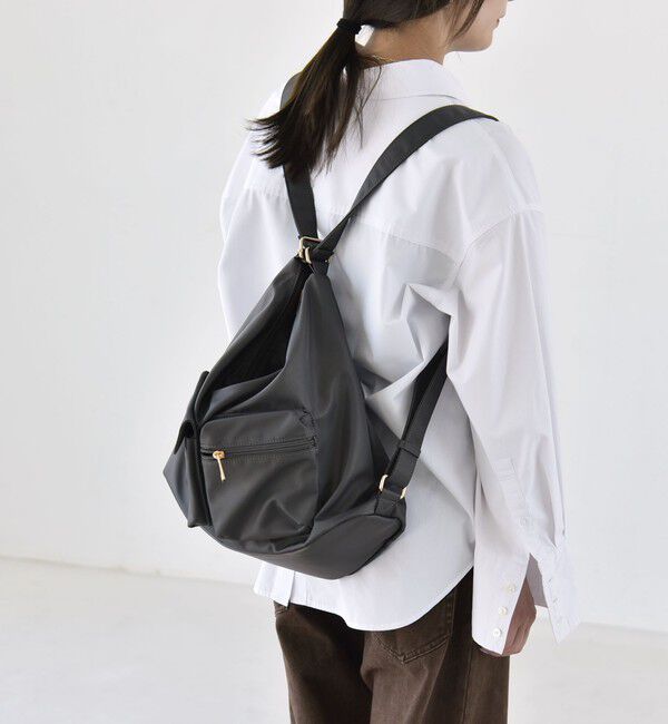 quaranciel「〈撥水加工〉3WAY ナイロン リュック / ショルダーバッグ（A4対応）」|ショルダー・メッセンジャー|
