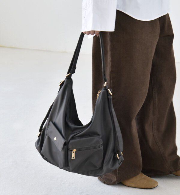 quaranciel「〈撥水加工〉3WAY ナイロン リュック / ショルダーバッグ（A4対応）」|ショルダー・メッセンジャー|