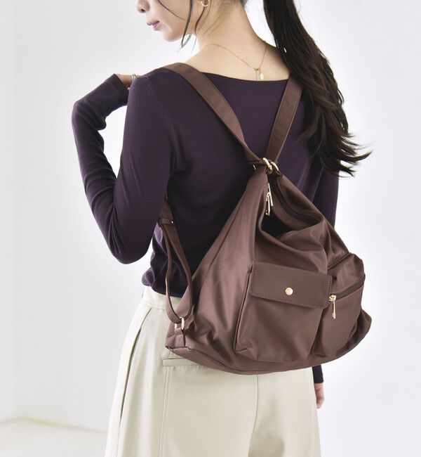 quaranciel「〈撥水加工〉3WAY ナイロン リュック / ショルダーバッグ（A4対応）」|ショルダー・メッセンジャー|