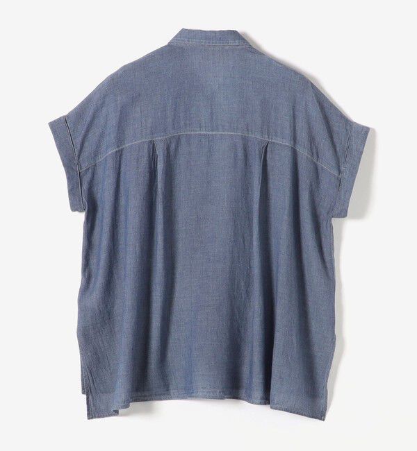 quaranciel「quaranciel:〈手洗い可能〉シアー デニム フレンチスリーブ レギュラー シャツ」|シャツ・ブラウス|