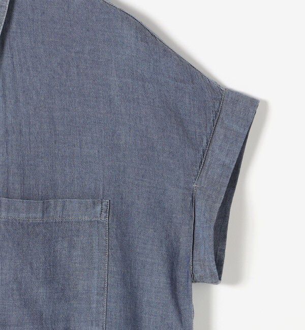 quaranciel「quaranciel:〈手洗い可能〉シアー デニム フレンチスリーブ レギュラー シャツ」|シャツ・ブラウス|