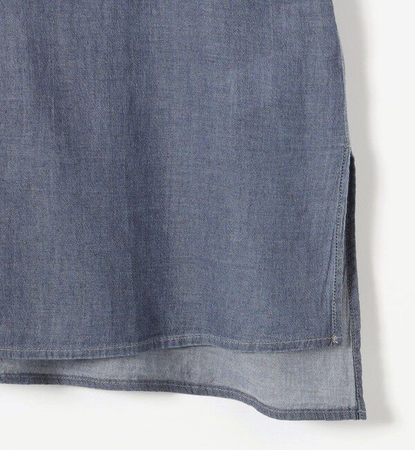 quaranciel「quaranciel:〈手洗い可能〉シアー デニム フレンチスリーブ レギュラー シャツ」|シャツ・ブラウス|