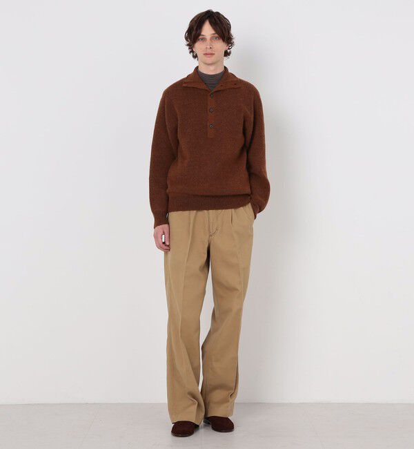TOMORROWLAND MENS「【WEB先行予約】TOMORROWLAND tricot アルパカ 片畦 スタンドネックポロニット」|ニット・セーター|