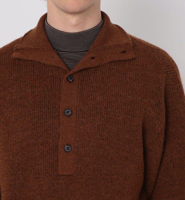 TOMORROWLAND MENS「【WEB先行予約】TOMORROWLAND tricot アルパカ 片畦 スタンドネックポロニット」|ニット・セーター|