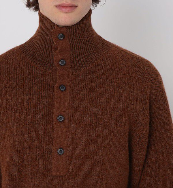 TOMORROWLAND MENS「【WEB先行予約】TOMORROWLAND tricot アルパカ 片畦 スタンドネックポロニット」|ニット・セーター|