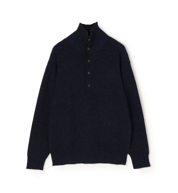 TOMORROWLAND MENS「【WEB先行予約】TOMORROWLAND tricot アルパカ 片畦 スタンドネックポロニット」|ニット・セーター|69 ネイビー