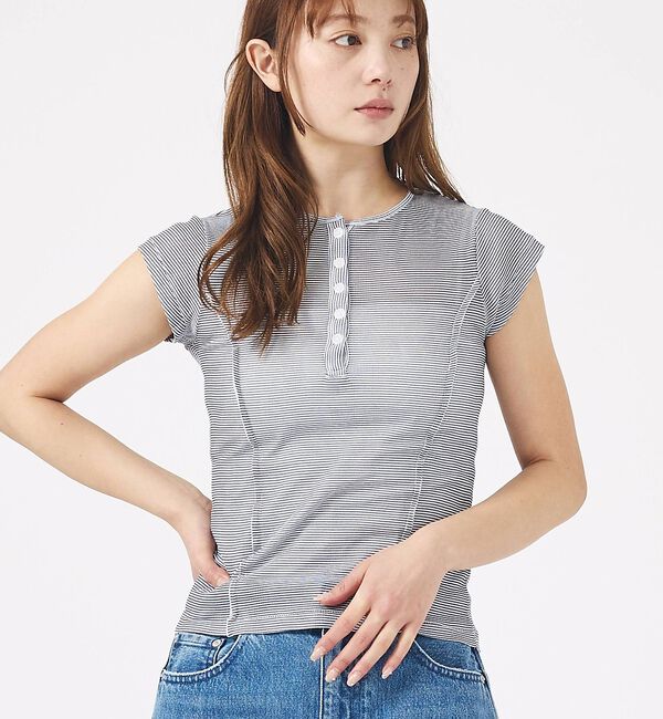 Rouge vif「【MILLER/ミラー】Light Prib Henly S/S Tee / ラ」|Tシャツ・カットソー|ネイビー