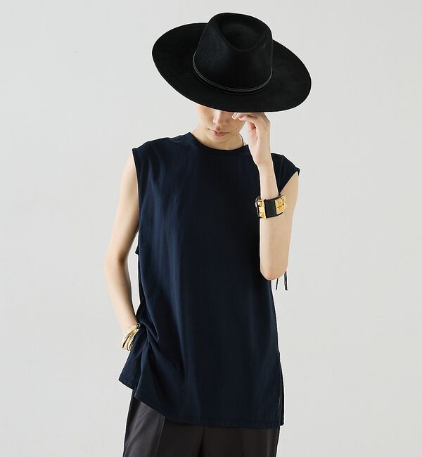 The Store by C' 「【COCUCA】フリンジノースリーブ」|Tシャツ・カットソー|ダークネイビー