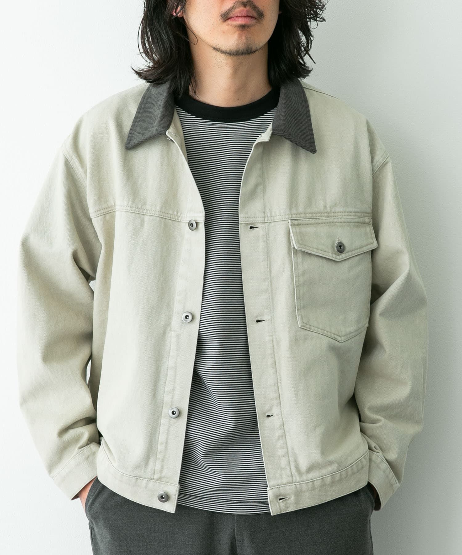 Sonny Label 「ウォッシュドツイル襟切替ジャケット」|ブルゾン・スタジャン|