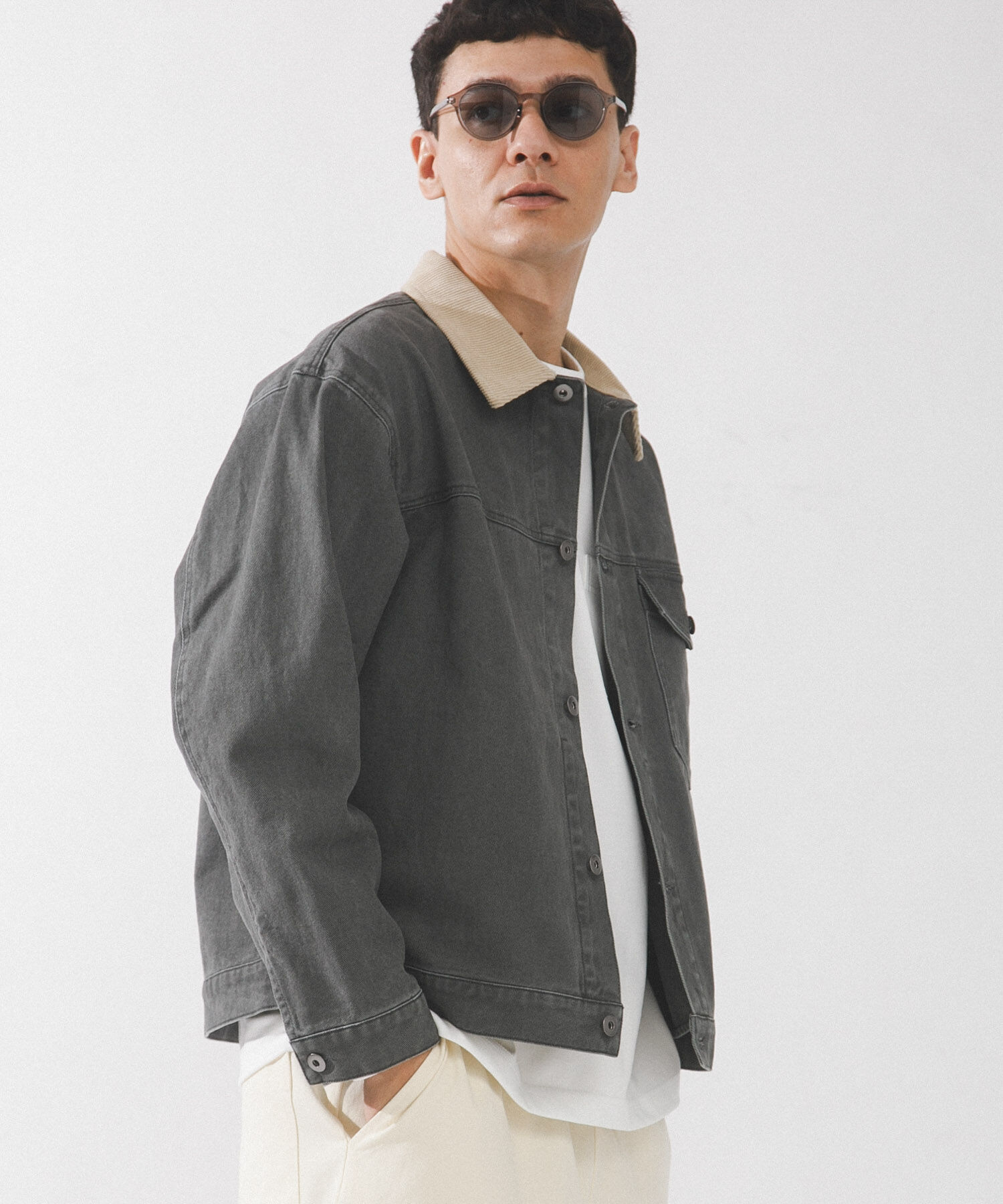 Sonny Label 「ウォッシュドツイル襟切替ジャケット」|ブルゾン・スタジャン|