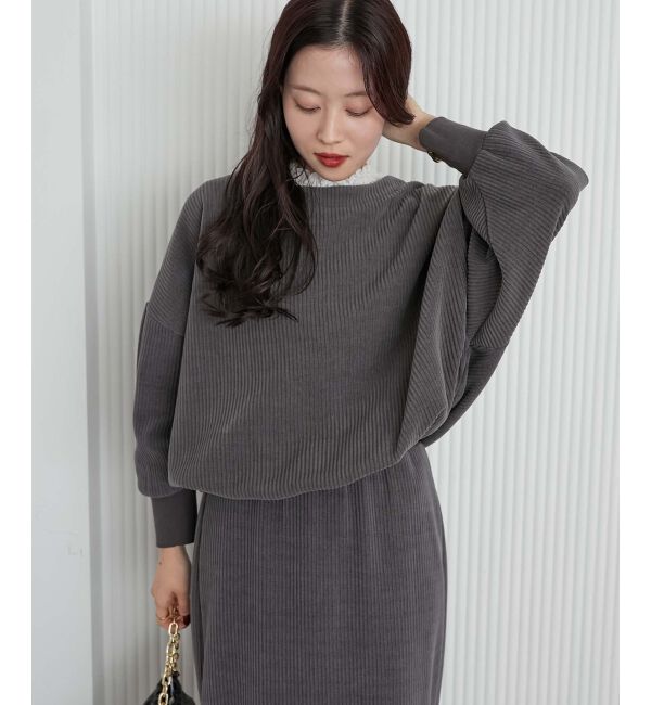 le.coeur blanc「カットコーデュロイプルオーバー&スカートセット」|その他|