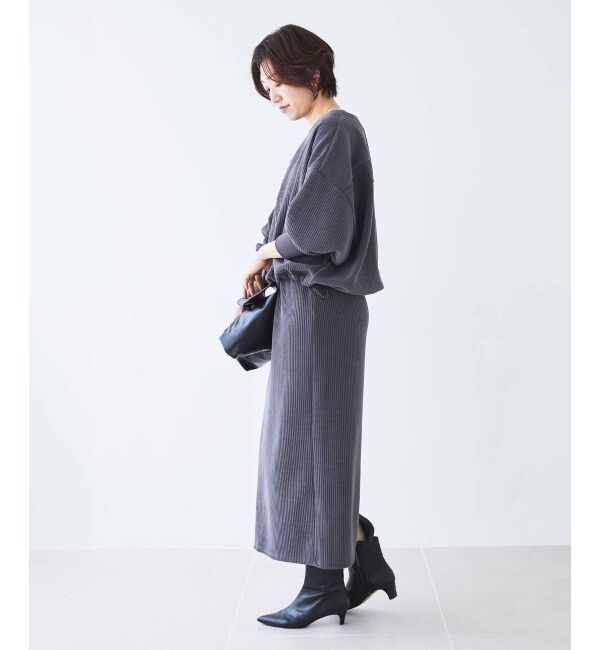 le.coeur blanc「カットコーデュロイプルオーバー&スカートセット」|その他|