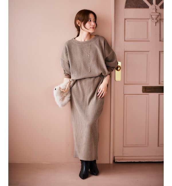 le.coeur blanc「カットコーデュロイプルオーバー&スカートセット」|その他|