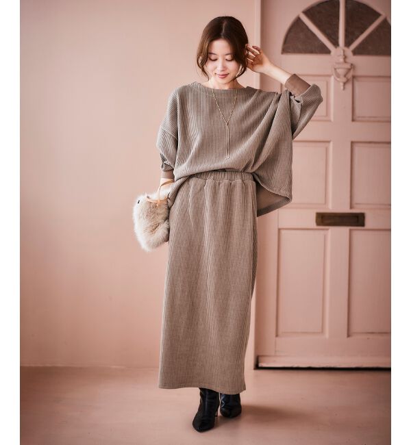 le.coeur blanc「カットコーデュロイプルオーバー&スカートセット」|その他|