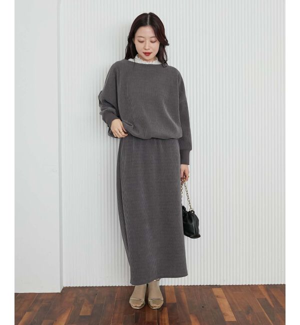 le.coeur blanc「カットコーデュロイプルオーバー&スカートセット」|その他|