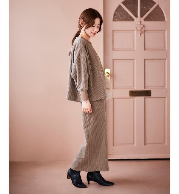 le.coeur blanc「カットコーデュロイプルオーバー&スカートセット」|その他|