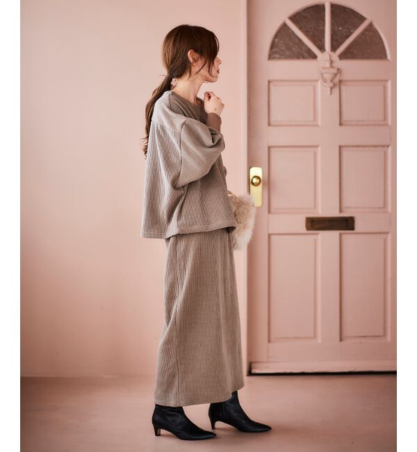 le.coeur blanc「カットコーデュロイプルオーバー&スカートセット」|その他|