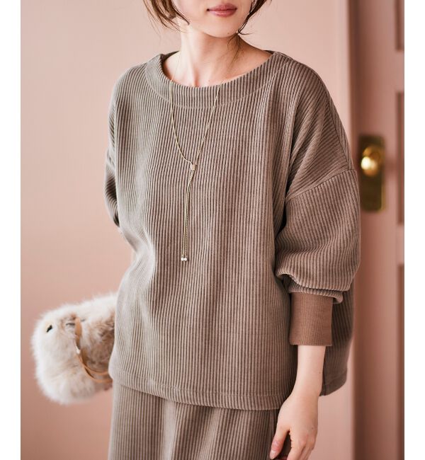 le.coeur blanc「カットコーデュロイプルオーバー&スカートセット」|その他|