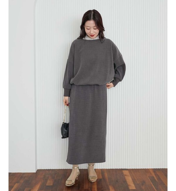 le.coeur blanc「カットコーデュロイプルオーバー&スカートセット」|その他|
