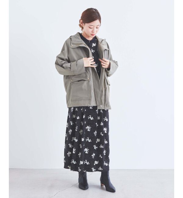 le.coeur blanc「ドット&times;フラワーサテンワンピース」|ワンピース|