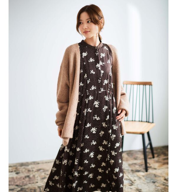 le.coeur blanc「ドット&times;フラワーサテンワンピース」|ワンピース|