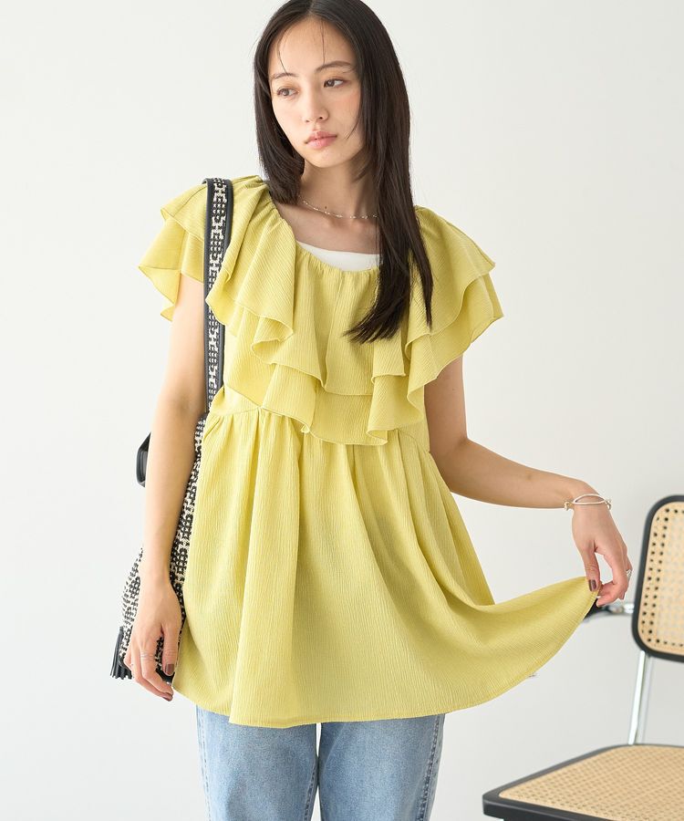 earth music&ecology「ラッフルフリルワンピース」|ワンピース|Yellow