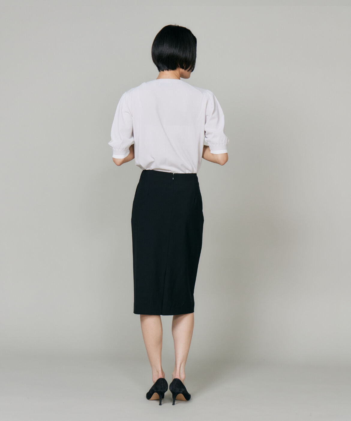 INED「《大きいサイズ》オゾン防縮加工ペンシルスカート」|タイト|