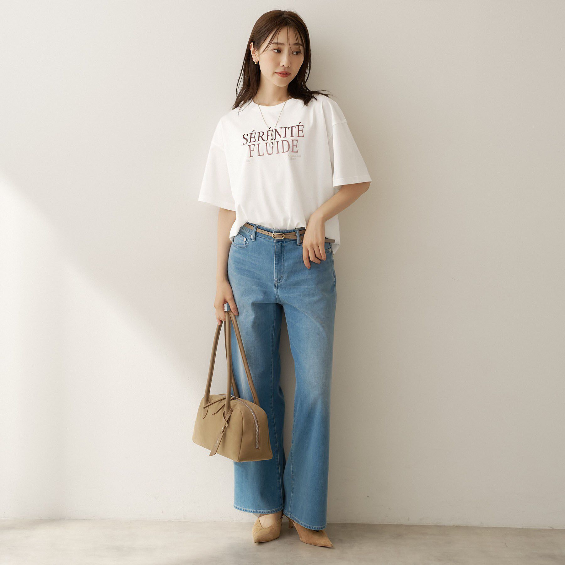 UNTITLED「【丈感すっきり】ベロアプリントロゴT」|Tシャツ・カットソー|