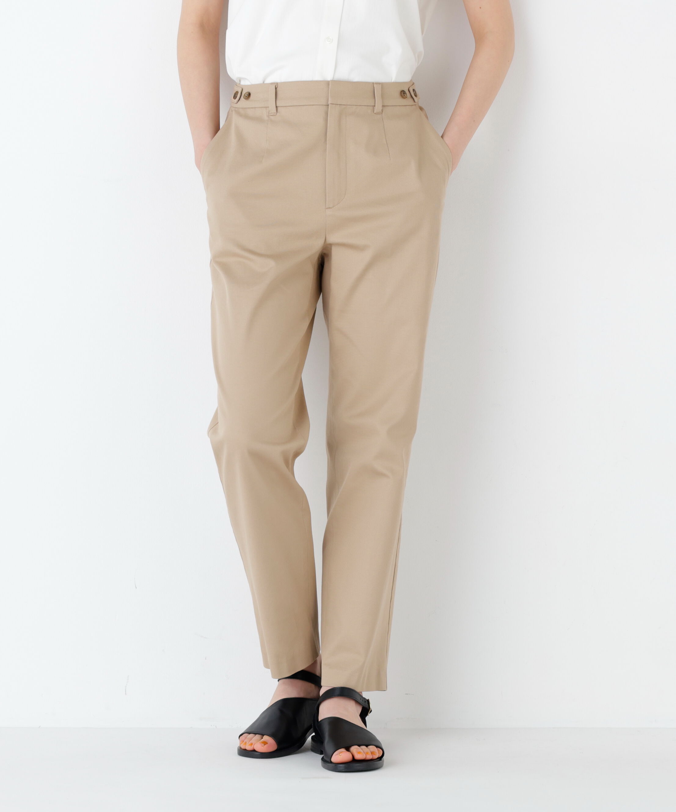  「《名品 / ストレッチ素材》ピケストレッチ細身ストレートパンツ」|その他|
