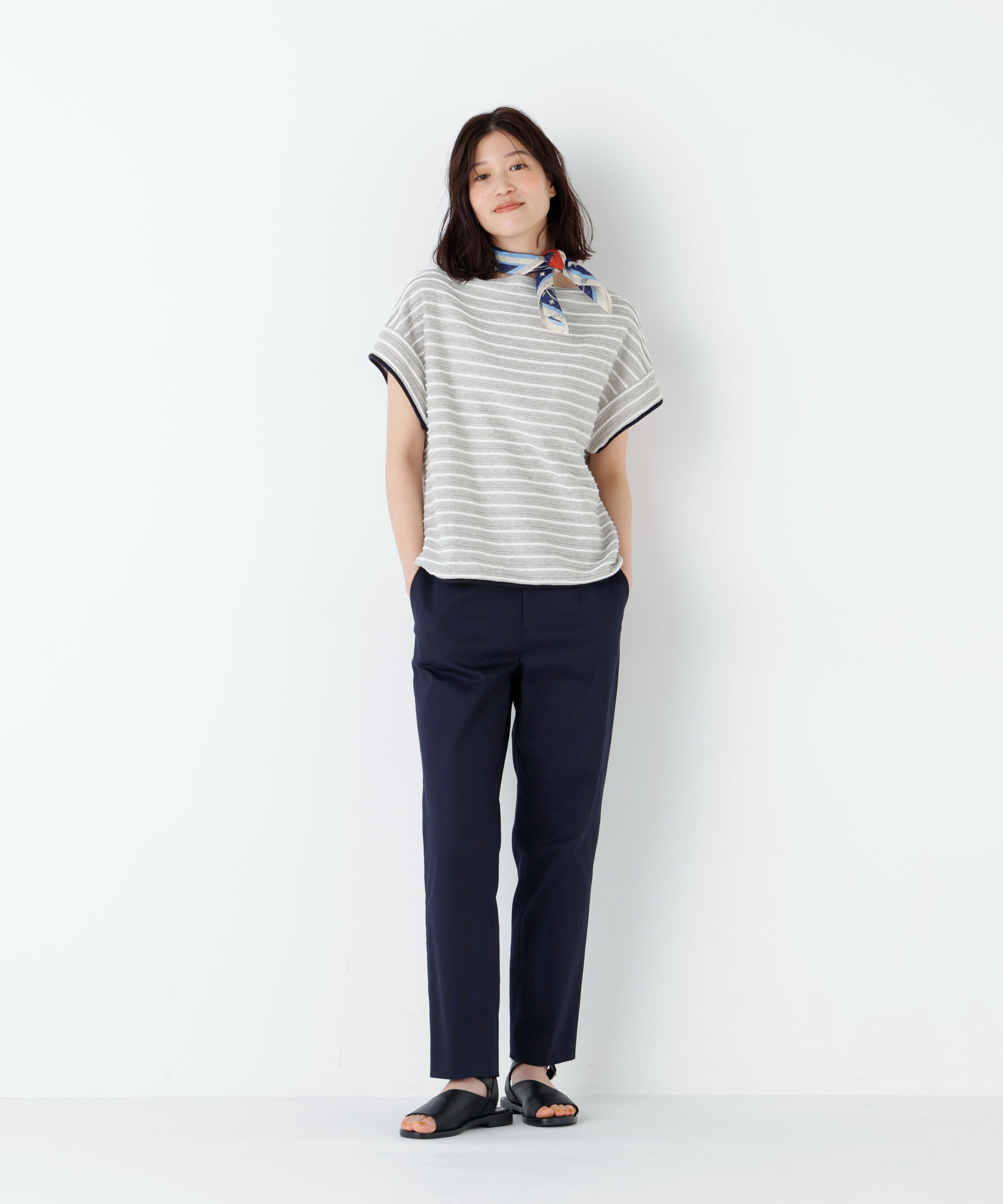  「《名品 / ストレッチ素材》ピケストレッチ細身ストレートパンツ」|その他|