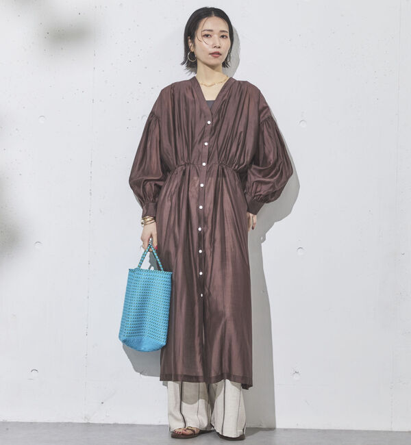 Doux archives「シアーギャザーシャツワンピース」|ワンピース|