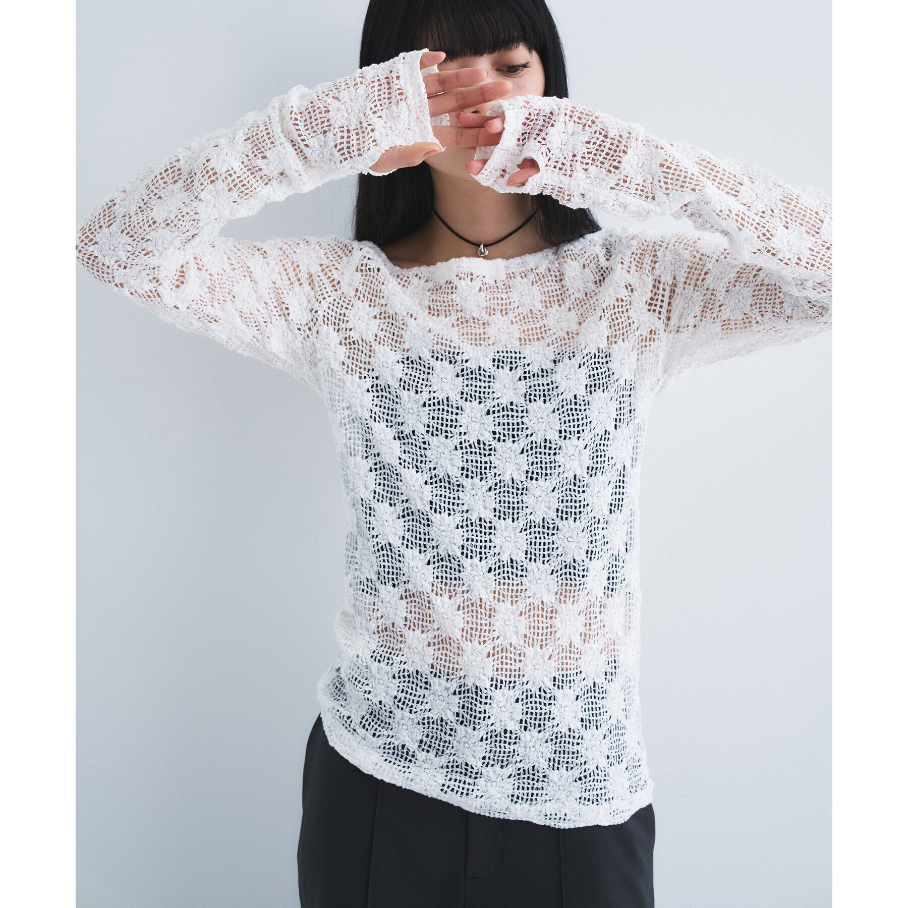 CODE A「【Re】floral lace tops」|Tシャツ・カットソー|