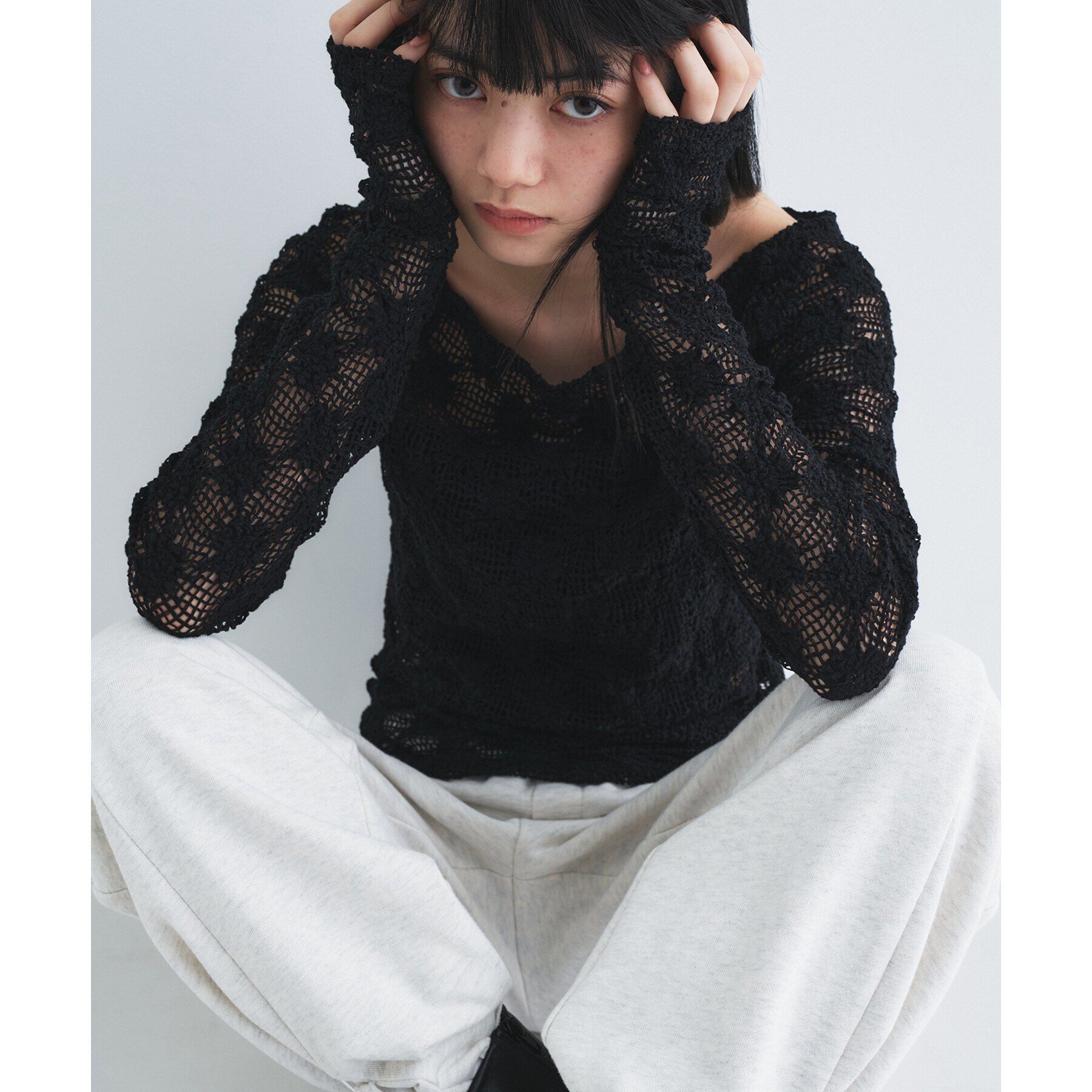CODE A「【Re】floral lace tops」|Tシャツ・カットソー|