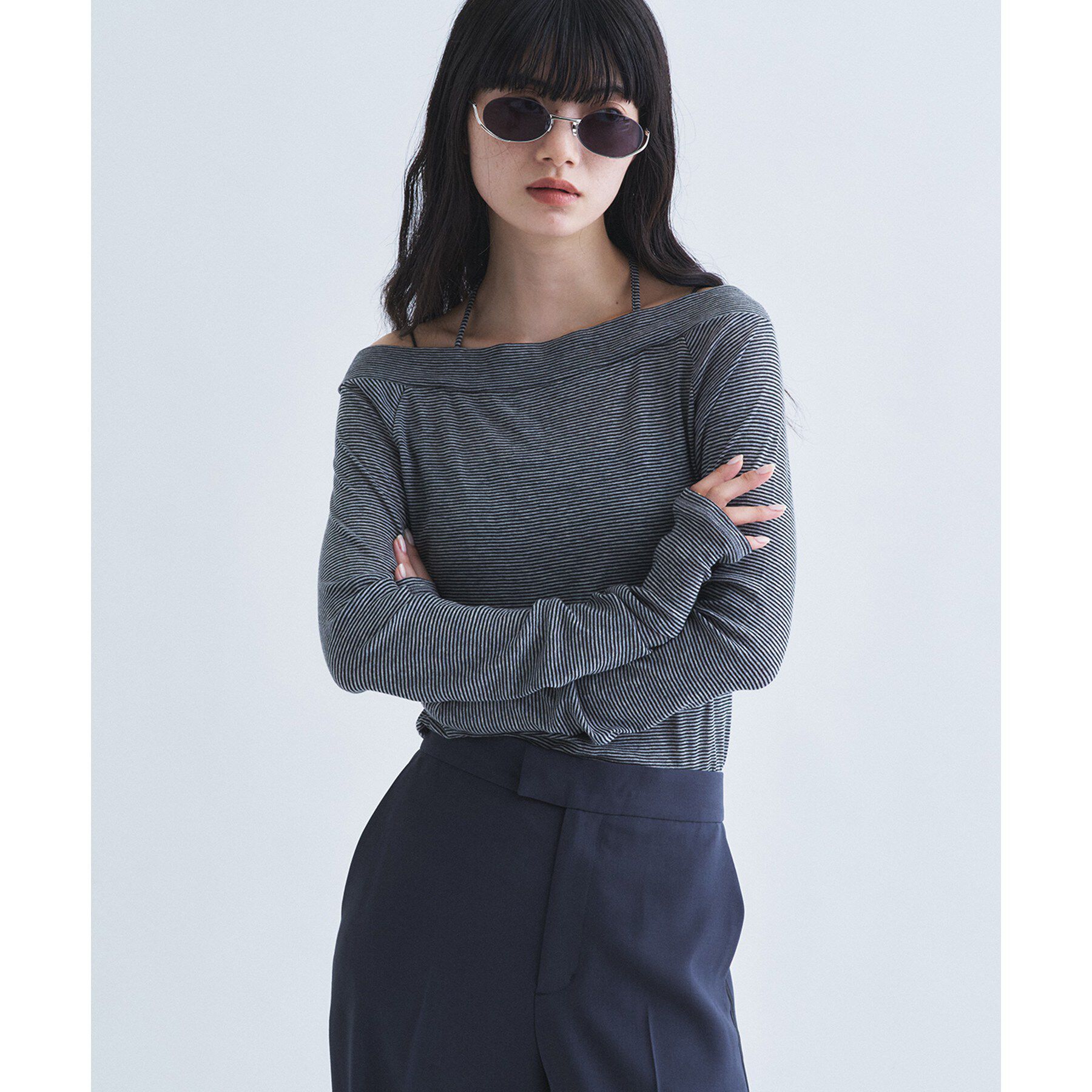 CODE A「tie neck boat top」|Tシャツ・カットソー|