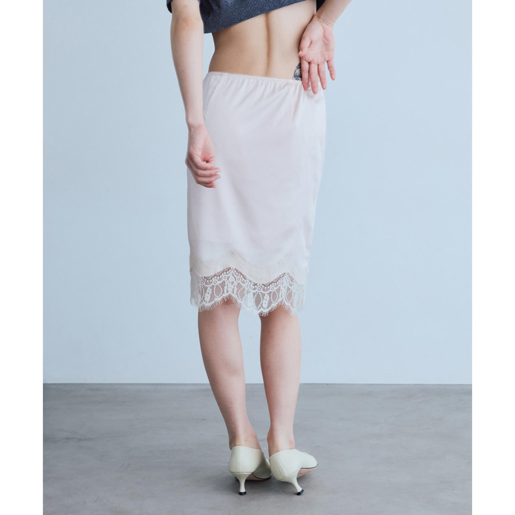 CODE A「UKI UKI＊CODE A｜satin lace skirt」|スカート|