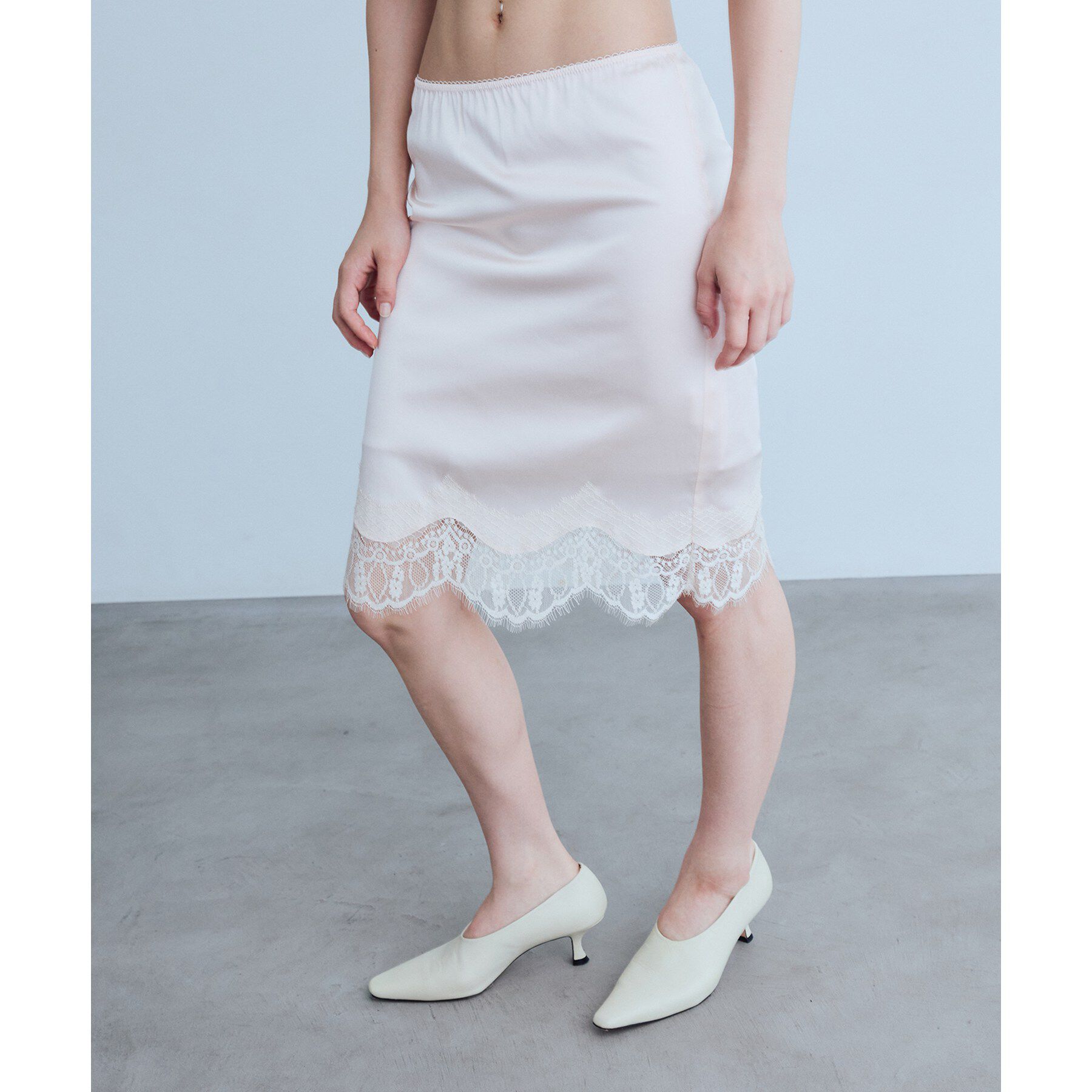 CODE A「UKI UKI＊CODE A｜satin lace skirt」|スカート|