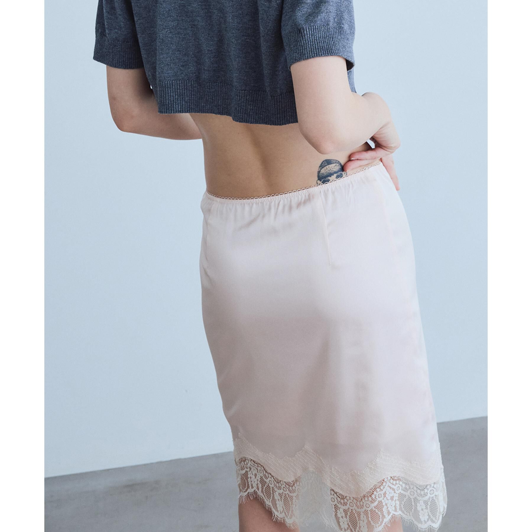 CODE A「UKI UKI＊CODE A｜satin lace skirt」|スカート|