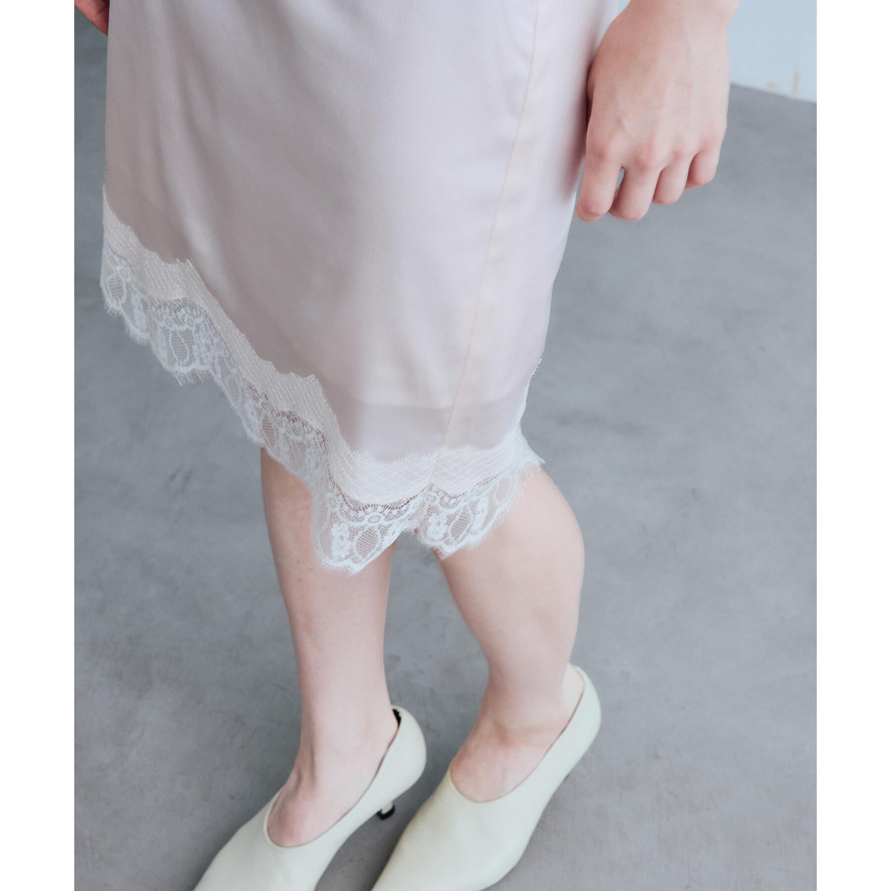 CODE A「UKI UKI＊CODE A｜satin lace skirt」|スカート|