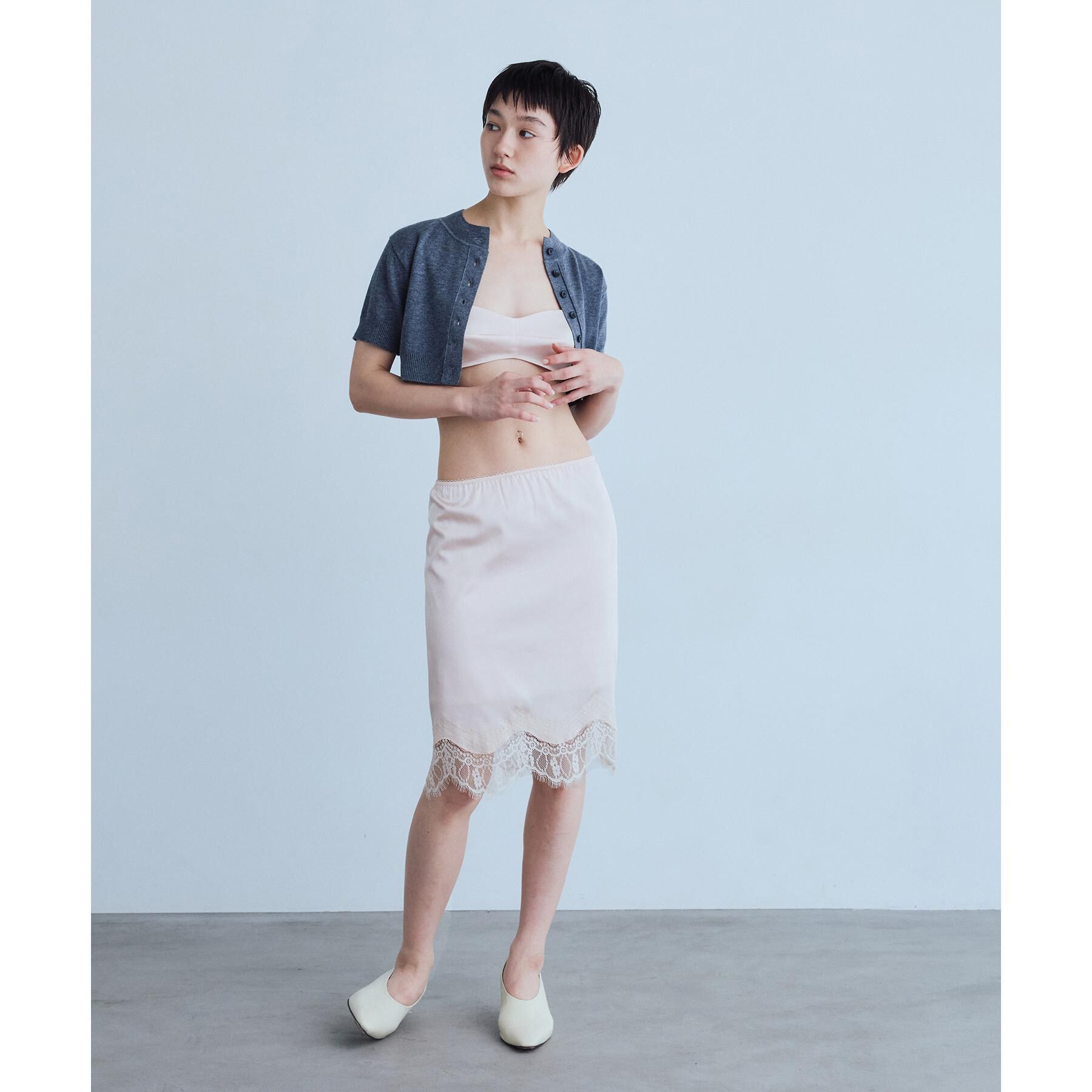 CODE A「UKI UKI＊CODE A｜satin lace skirt」|スカート|