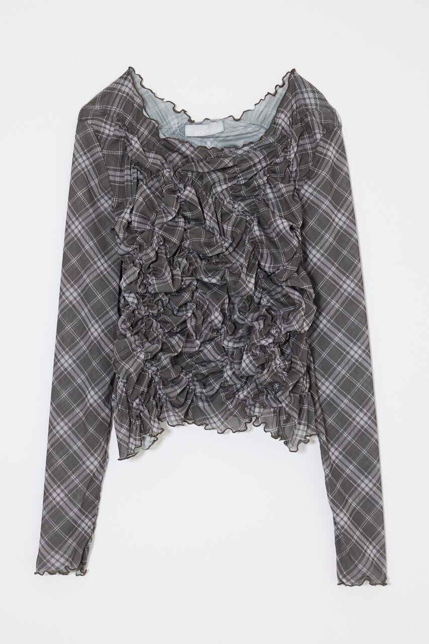 MOUSSY「SHIRRING SHEER L/S Tシャツ」|Tシャツ・カットソー|