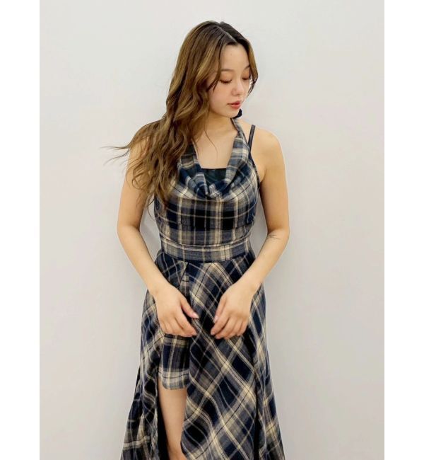 EVRIS「ドッキングチェックロングワンピース」|ワンピース|