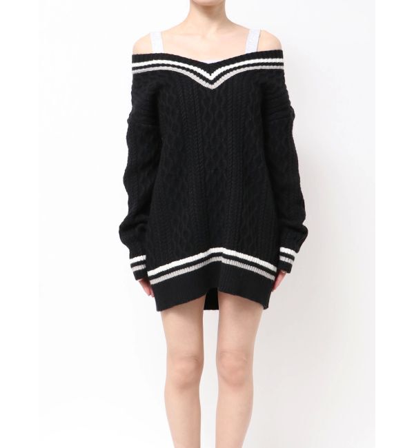 GYDA「cable LOOSEニットレイヤードチュニックワンピース」|ワンピース|