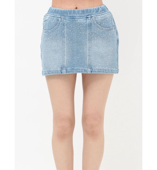 GYDA「bijouカットデニムミニスカートライクショートパンツ」|スカート|