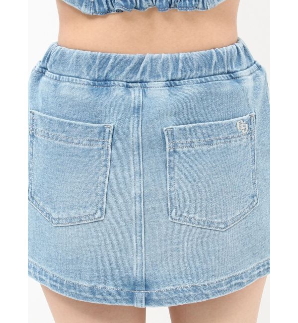 GYDA「bijouカットデニムミニスカートライクショートパンツ」|スカート|