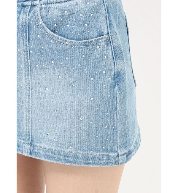 GYDA「bijouカットデニムミニスカートライクショートパンツ」|スカート|